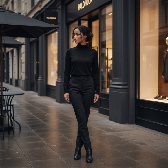 Charter Club Women's Knit Long Sleeve Ruched Neck Top Size Large Black - Picture 8 of 8